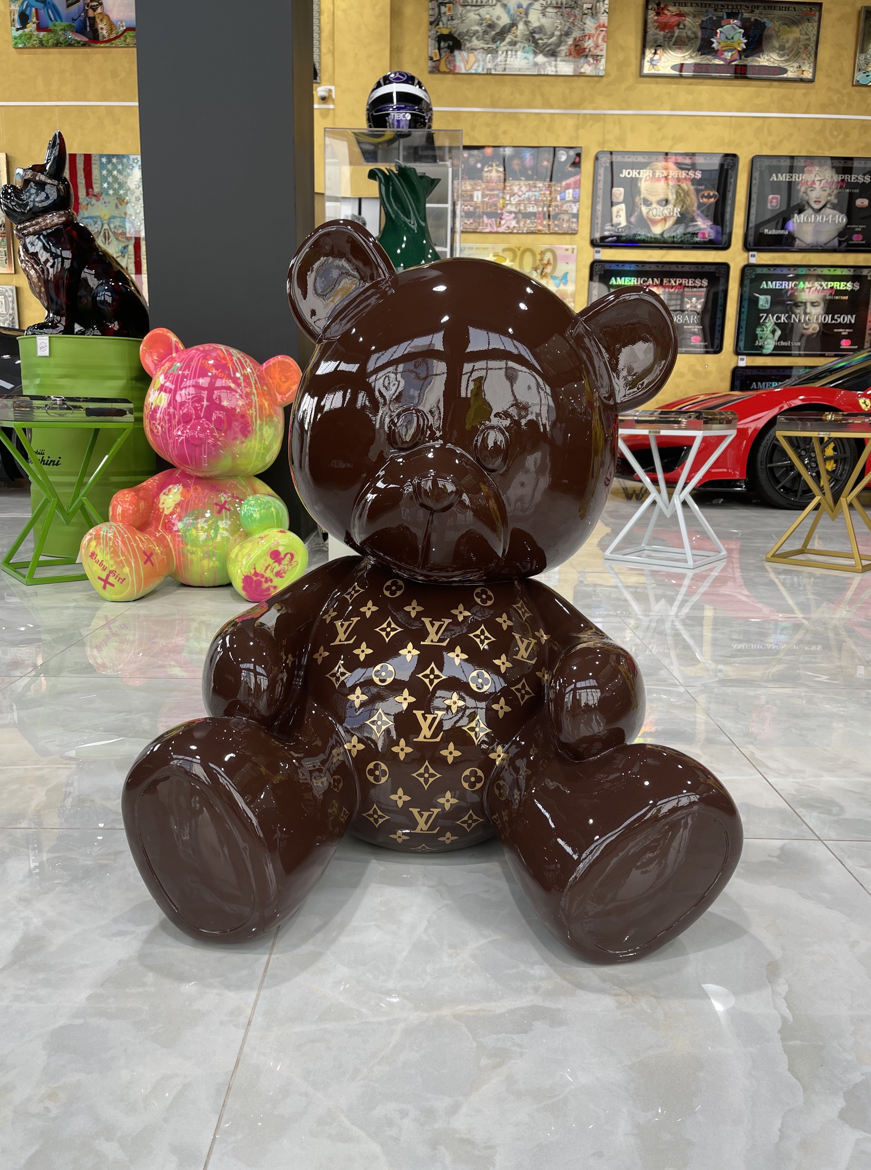 Fashion Louis Vuitton bear stand black/gold - Buy Luxury High-End Art  Online – theluxxart