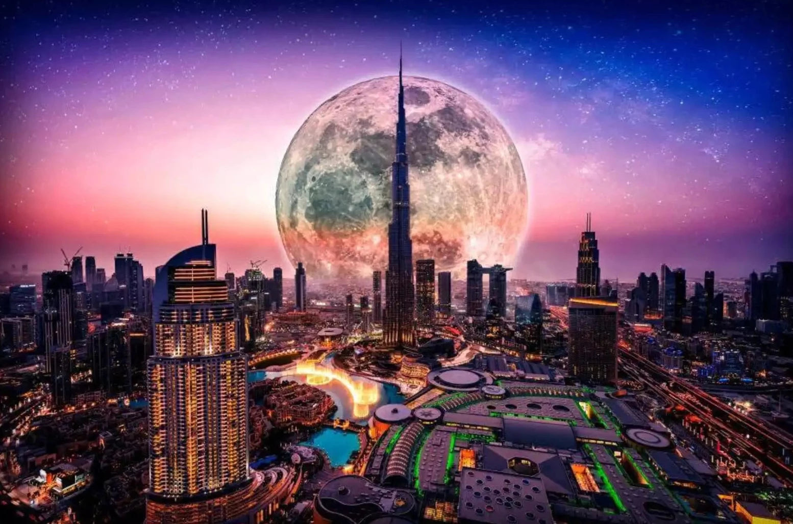 Dubai City Full Moon Buy Luxury HighEnd Art Online theluxxart